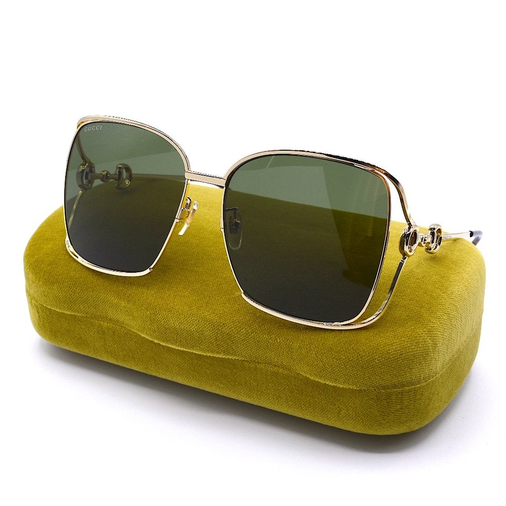 NEW GUCCI GG1020S 003 GOLD GREEN GRADIENT AUTHENTIC SUNGLASSES - Picture 2 of 14